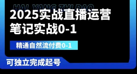 2025实战直播运营0-1，精通自然流付费0-1，可独立完成起号-亮剑学堂